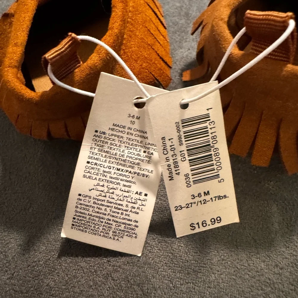 Old Navy Tan Moccasins with Fringe Detail - Picture 4 of 5